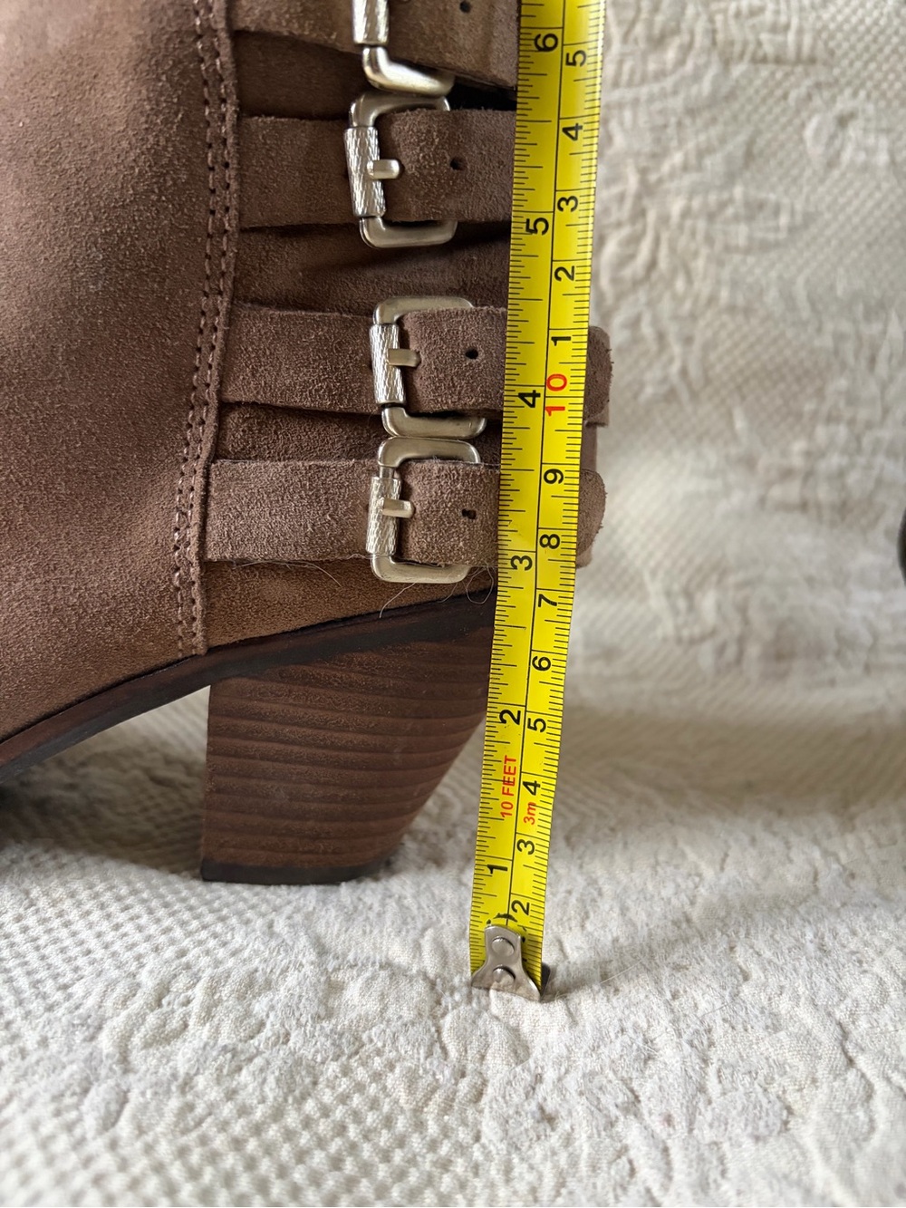 Sam Edelman Suede Ankle Booties in Taupe Brown - Picture 6 of 7